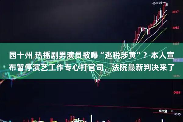 园十州 热播剧男演员被曝“逃税涉黄”？本人宣布暂停演艺工作专心打官司，法院最新判决来了